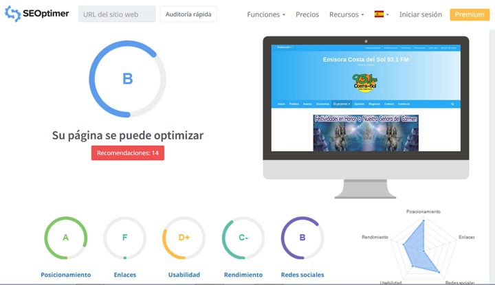 SEOptimer es una herramienta de auditoría SEO gratuita