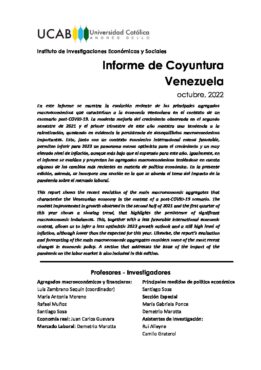 UCAB Informe de Coyuntura Venezuela octubre, 2022