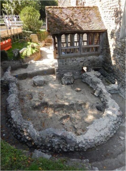 Los restos de la iglesia anglosajona de Lyminge