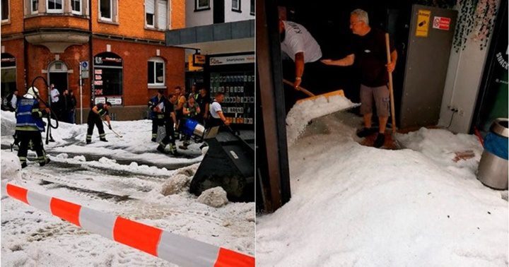 Alemania 30 cms de granizo en agosto 1