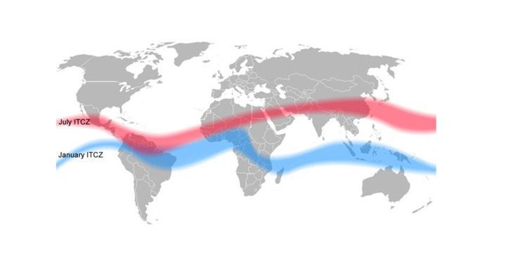 Trazado del ecuador térmico 2023