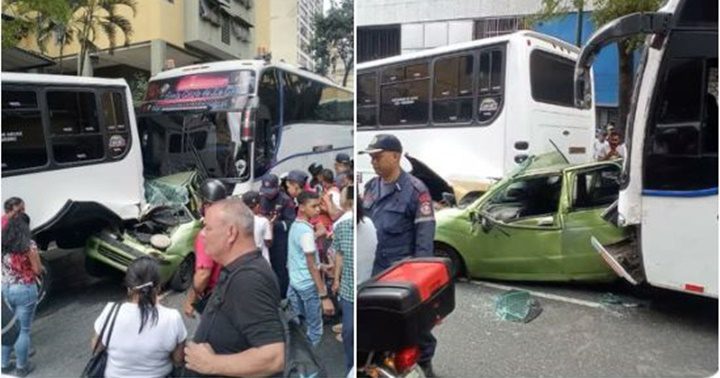 Carro aplastado Caracas