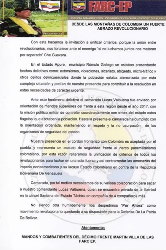 Comunicado FARC