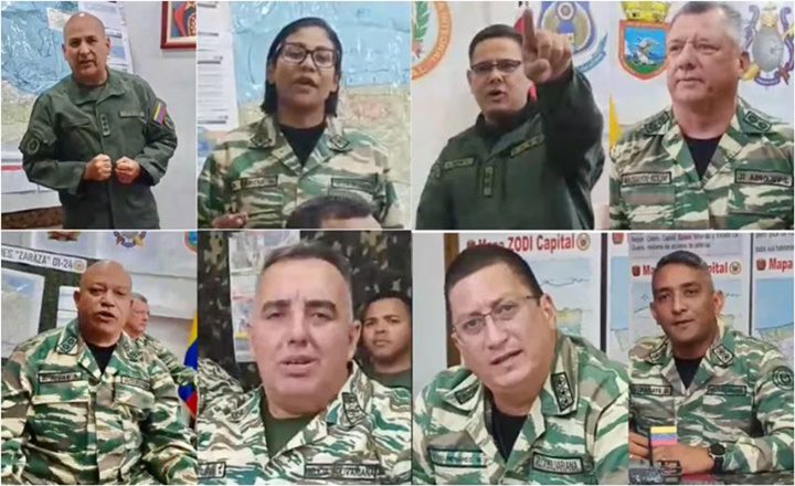Militares venezolanos amenazando a España