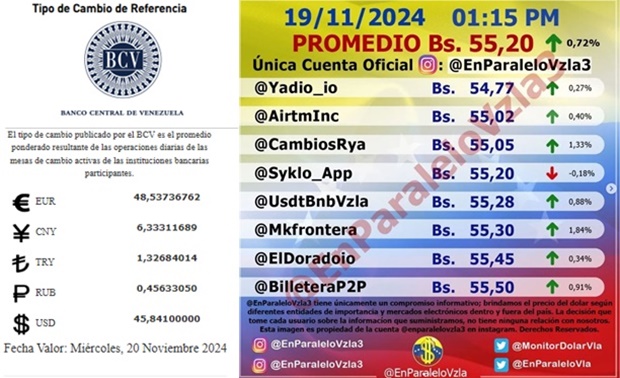 Dólar BCV 19 11 2024