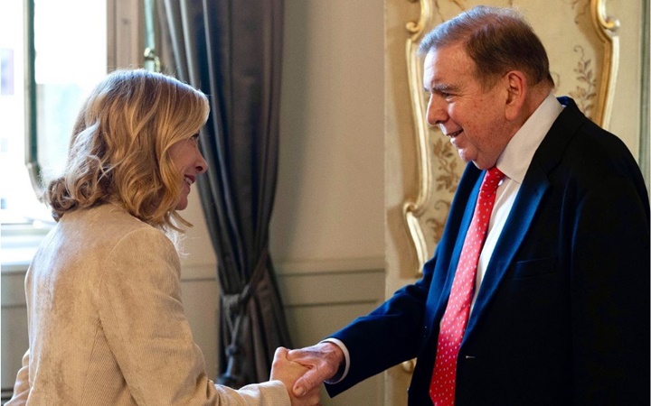 Giorgia Meloni a Edmundo González Urrutia