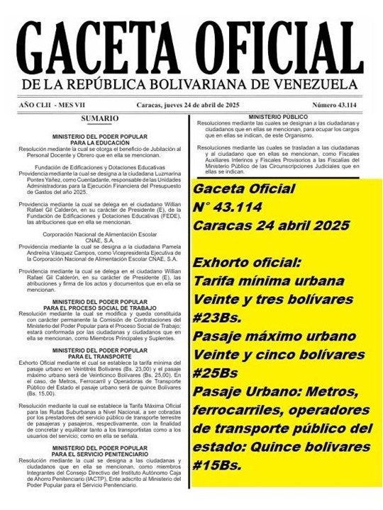Gaceta Oficial 24 4 2025