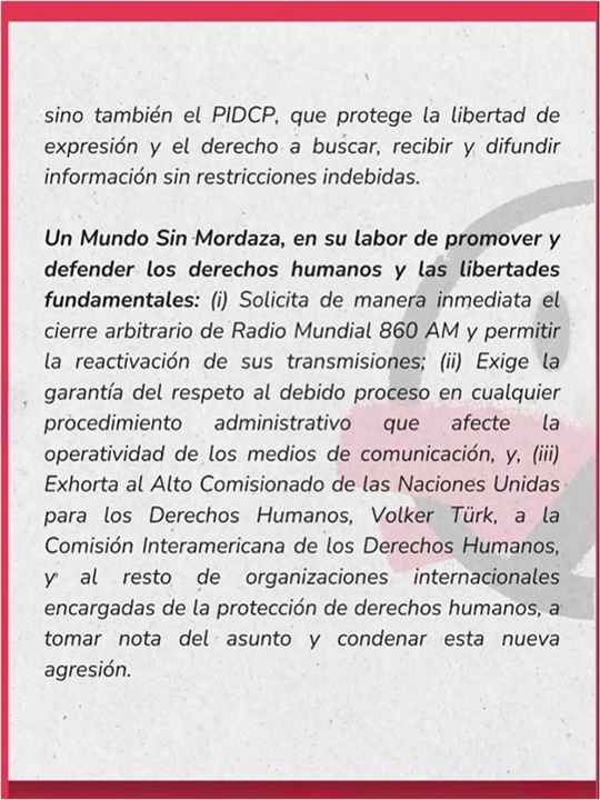 Un mundo sin mordaza