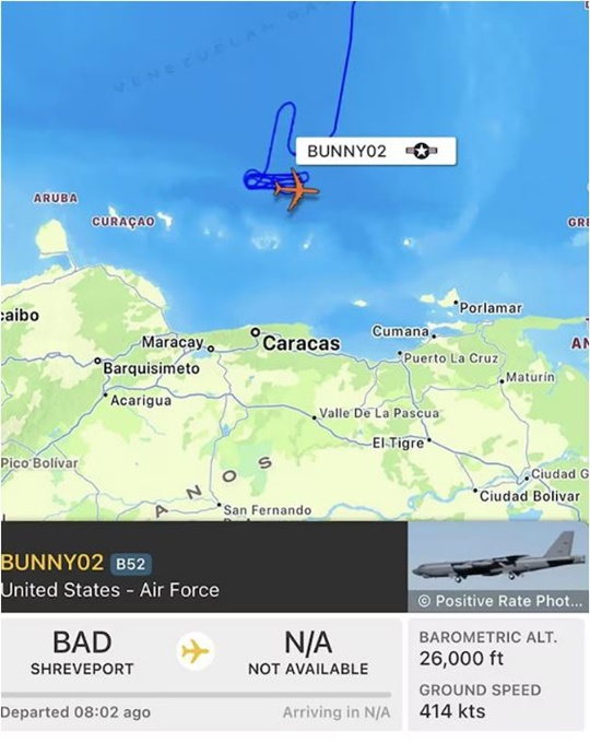 Bombarderos costas de Venezuela
