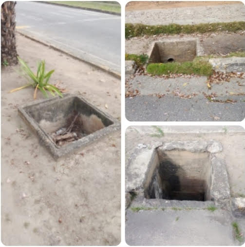 Tanquillas sin tapa en el centro de Güiria