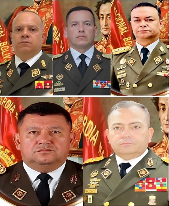 Roberto Acosta,Ramón Castro, Atilio Peña, Manuel Gutiérrez y Hernán Rincón