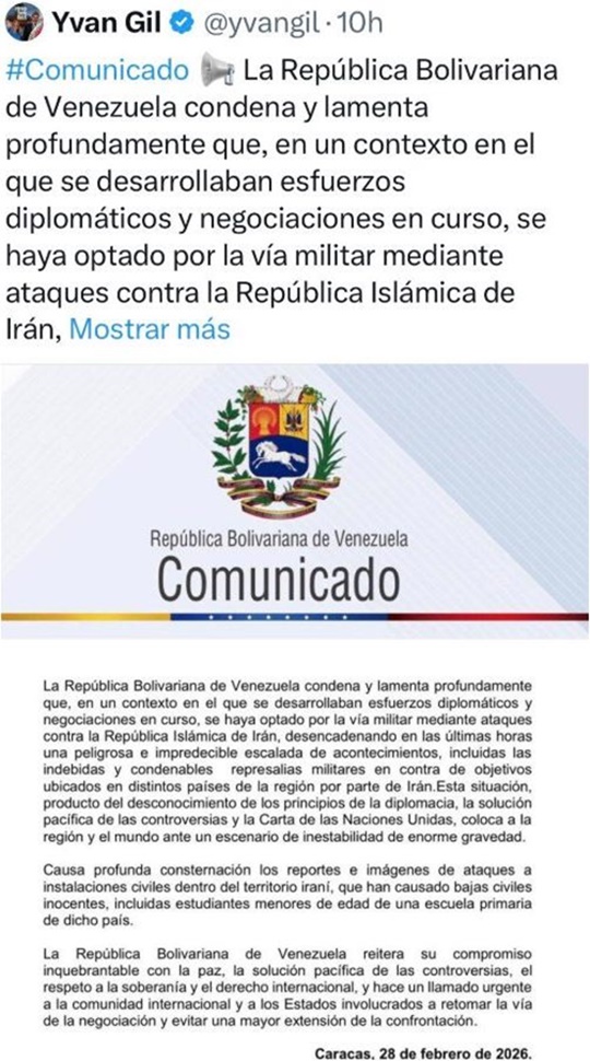 Yván Gil 1 3 2026