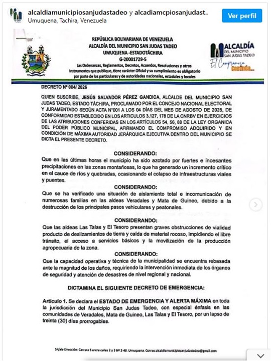 Umuquena estado Táchira
