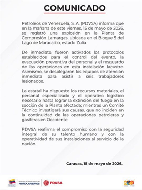 Comunicado Pdvsa15 5 2026