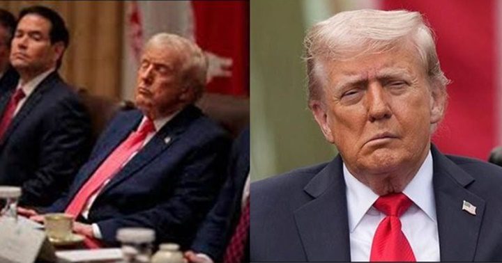 Donald Trump dormido