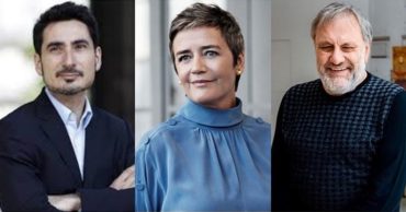 Guillaume Klossa, Margrethe Vestager y Slavoj Zizek