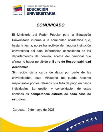 Ministerio Universitario 19 5 2026 Ministerio Universitario 19 5 2026