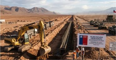 Zanja en la frontera entre Bolivia y Chile