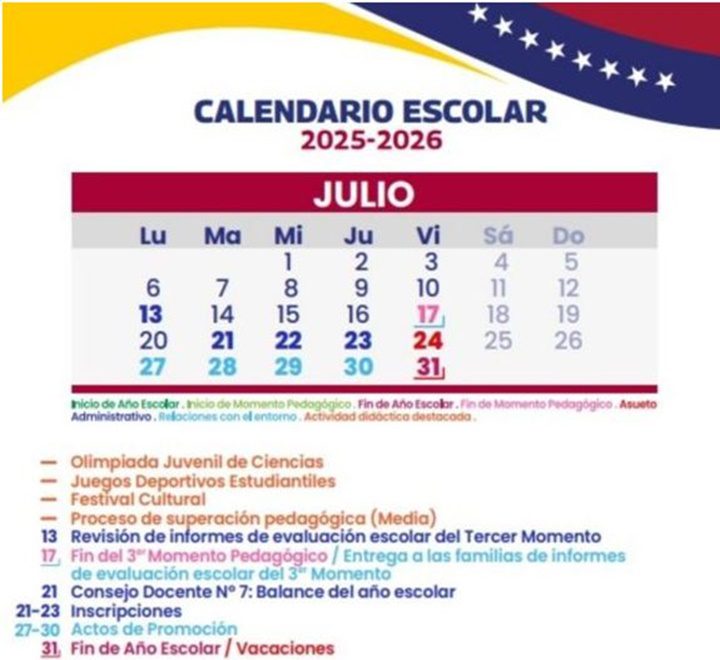 Calendario escolar 2025 2026 Venezuela Calendario escolar 2025 2026 Venezuela