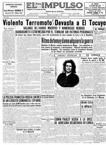 Historia terremotos Venezuela