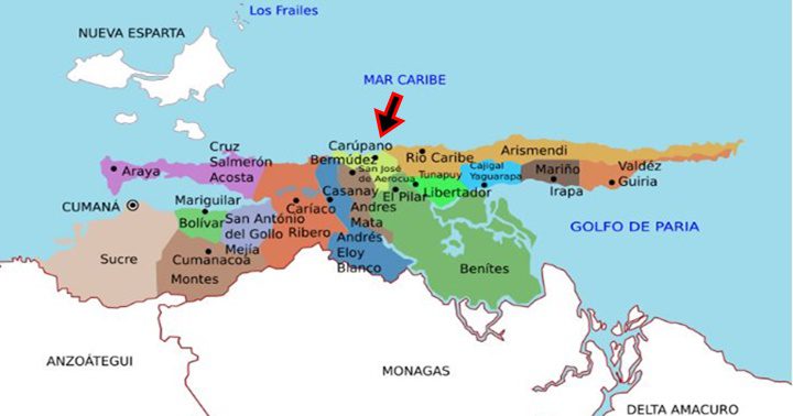 Mapa estado Sucre