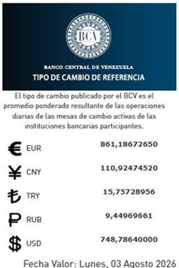 Dólar BCV 3 8 2026