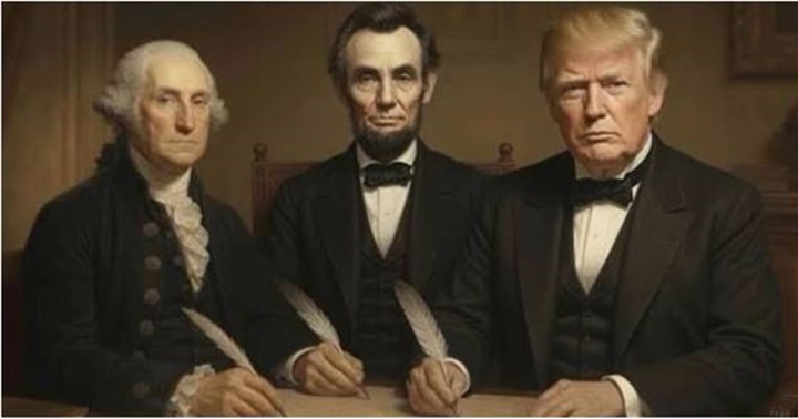 George Washington, Abraham Lincoln y Donald J. TrAmp