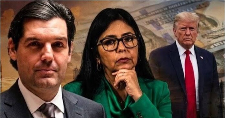 Alejandro Betancourt, Delcy Rodríguez y Donald Trump Alejandro Betancourt, Delcy Rodríguez y Donald Trump