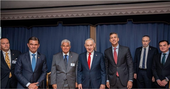 Benjamín Netanyahu, Rodrigo Paz, José Mulino y Santiago Peña