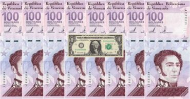 Bolívares y dólar