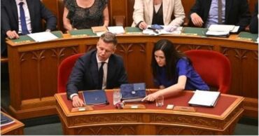 Peter Magyar, y Anita Orbán