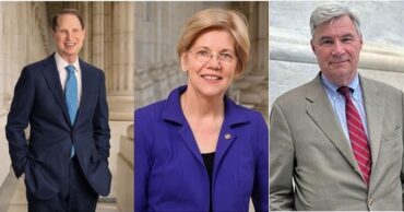Ron Wyden, Elizabeth Warren y Sheldon Whitehouse