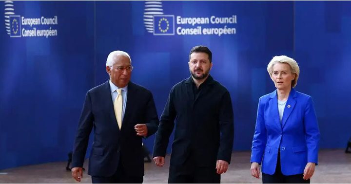 António Costa, Volodimir Zelenski y Ursula von der Leyen